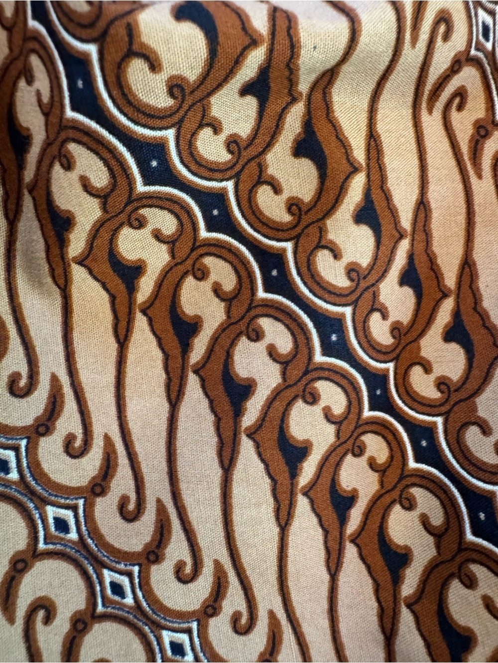 Vintage Enam Saudara Indonesian Batik Shirt Parang Javanese Cotton brown Medium - Picture 5 of 13